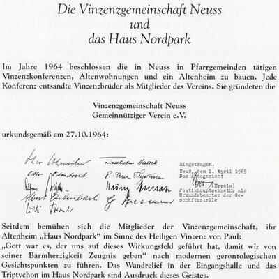 Vereinsurkunde aus dem Jahre 1964